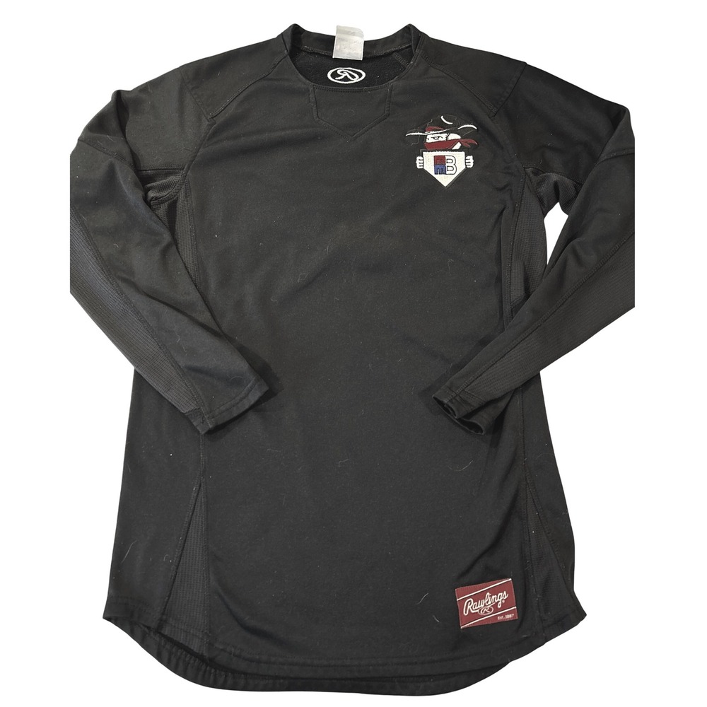 Rawlings Youth Baseball Long Sleeve Pullover #19Black Size S Team MMB (NY)